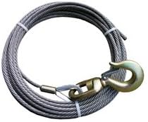 B/A Products 7/16" X 100' Fiber Core Winch Cable with Swivel Hook