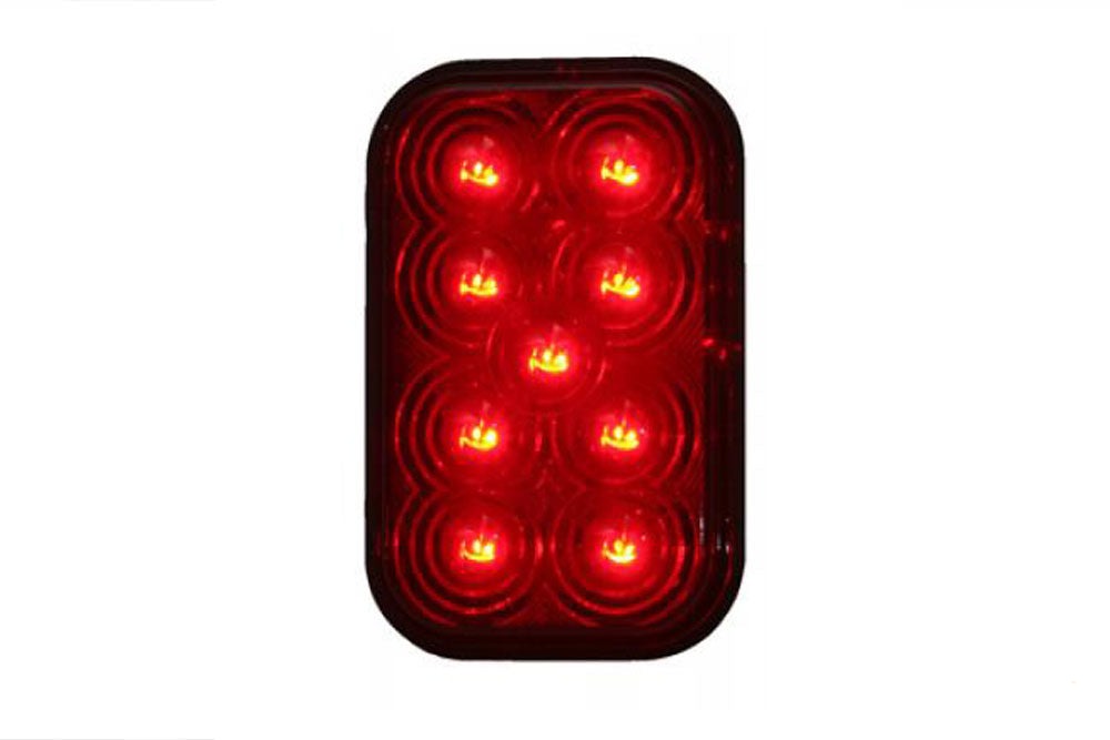 Maxxima Rectangular STT Red/Clear Light