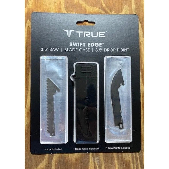 True Swift Edge Blades with 3.5" Saw & Drop Points with Case