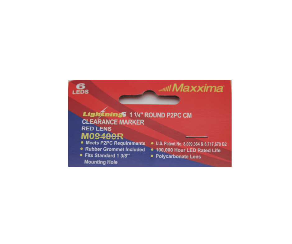 Maxxima Lightning 1 1/4 Round P2PC CM Clearance Marker Red Lens M09400R