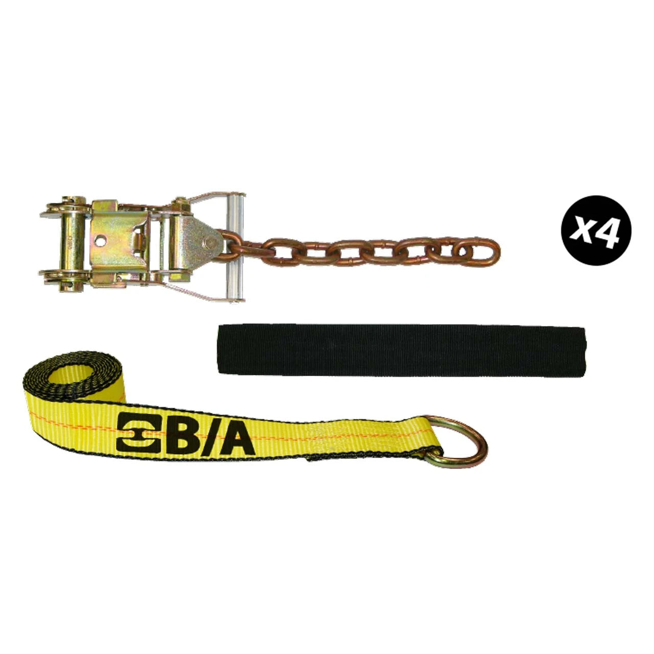 B/A Products Co. 2" x 12' Soft Tie-Down Kit w/Ratchet Chain Lasso Straps (Set of 4) by Stephens Truck Center