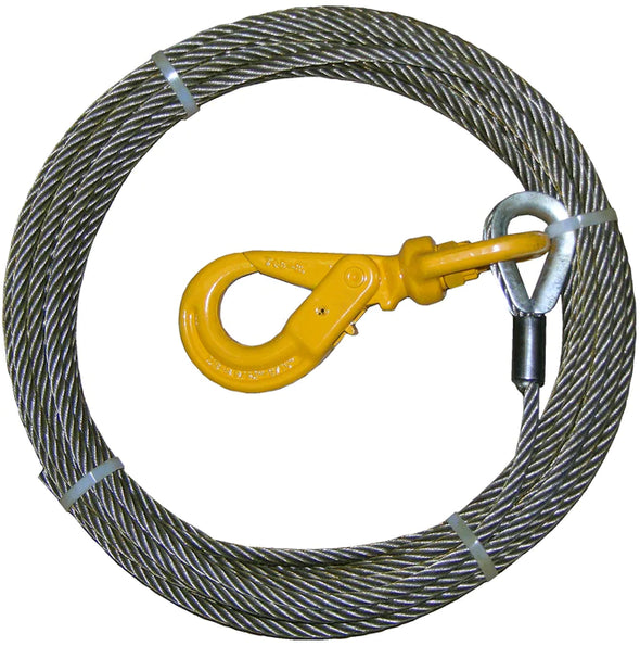 B/A Products 3/8 - 150' STEEL CORE CABLE WITH SELF LOCKING HOOK