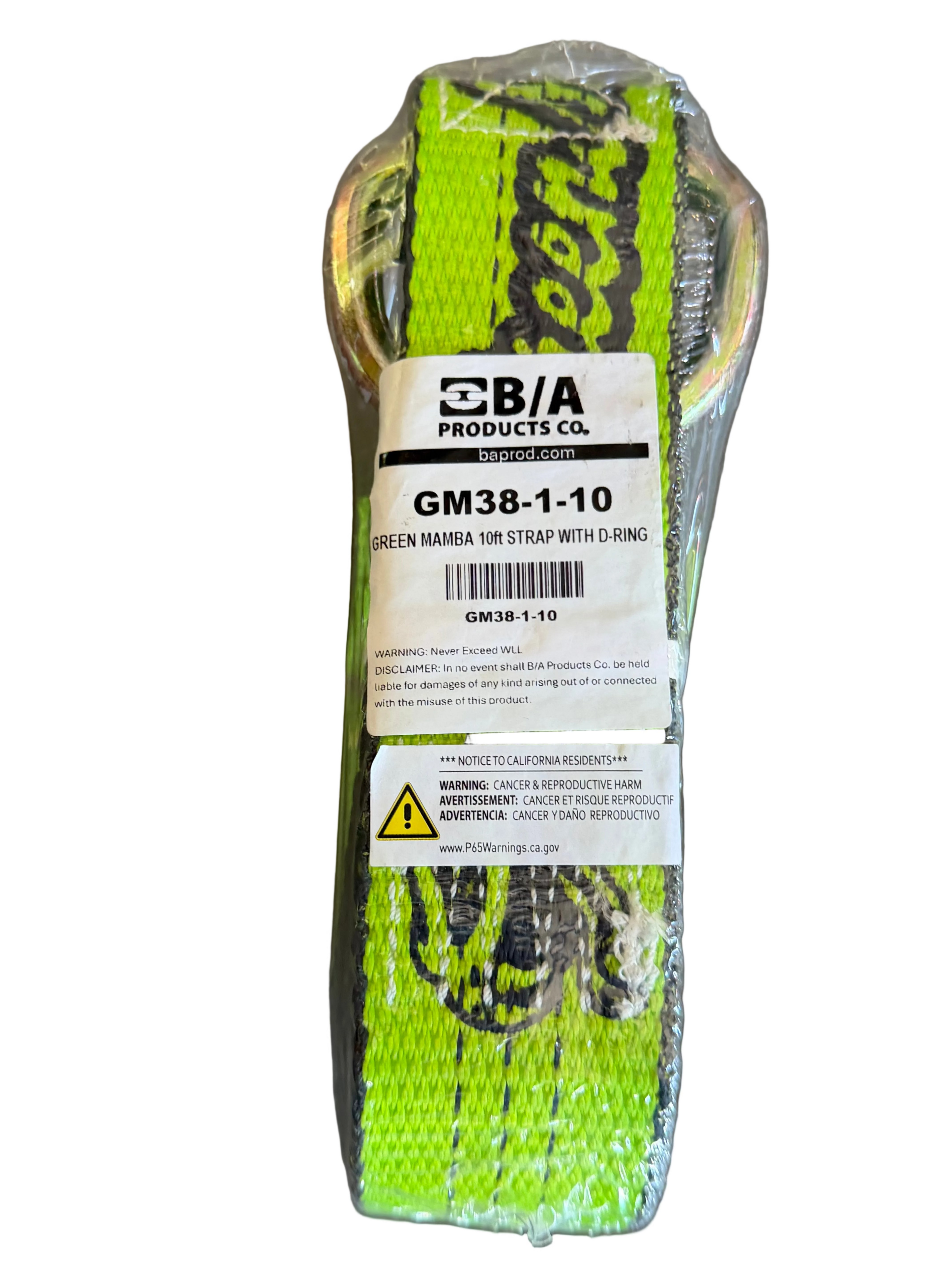 BA Products Green Mamba 2" x 10' D-Ring Wheel Lift Strap | GM38-1-10 by Stephens Truck Center