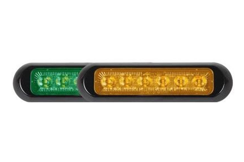 Maxxima Thin Low Profile Dual Color LED Warning Light Amber / White Clear Lens