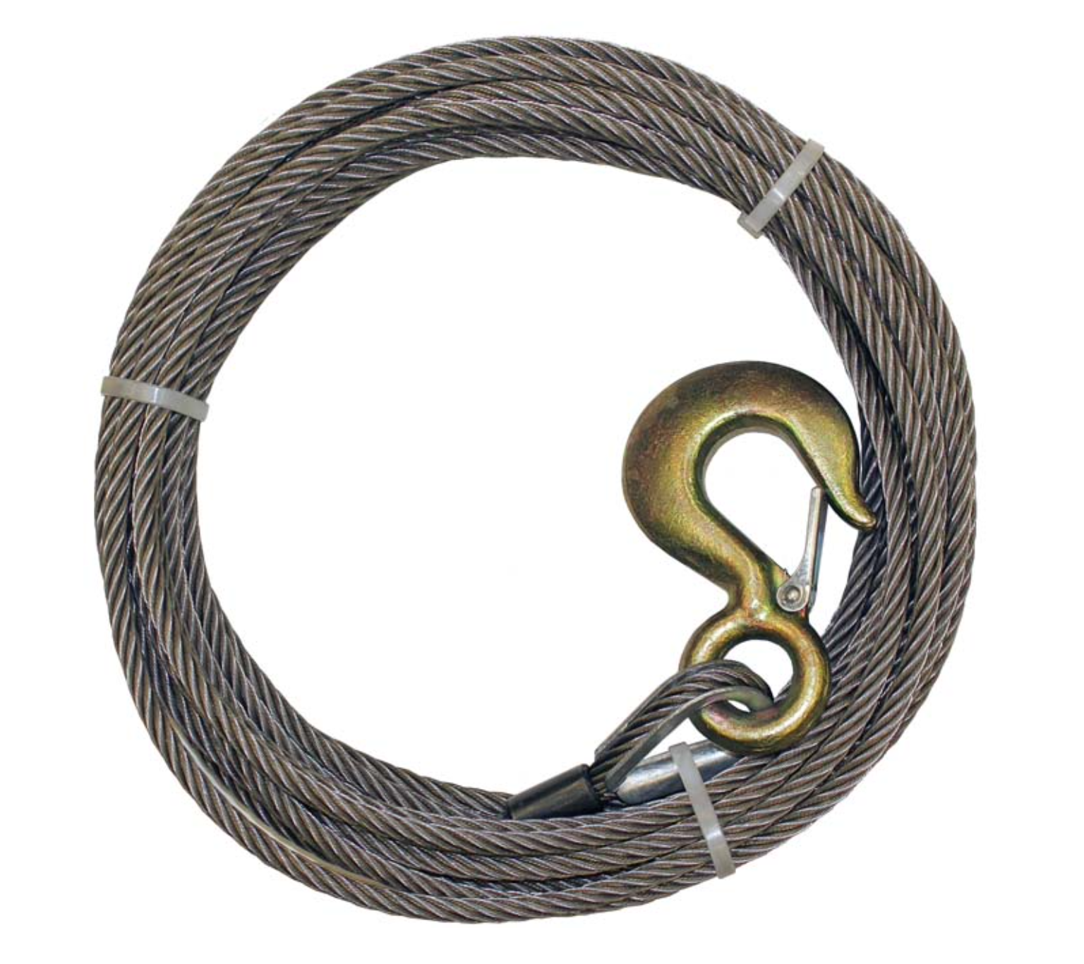 B/A Products 3/8" x 100' Fiber Core Winch Cable with Swivel Hook