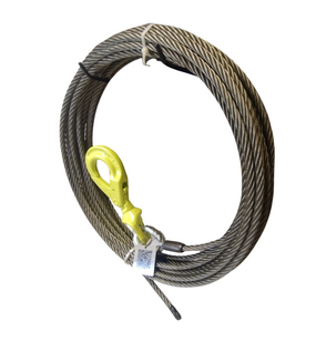 All Grip 3/8" x 125' Steel Core Self Locking Swivel Hook Winch Cable